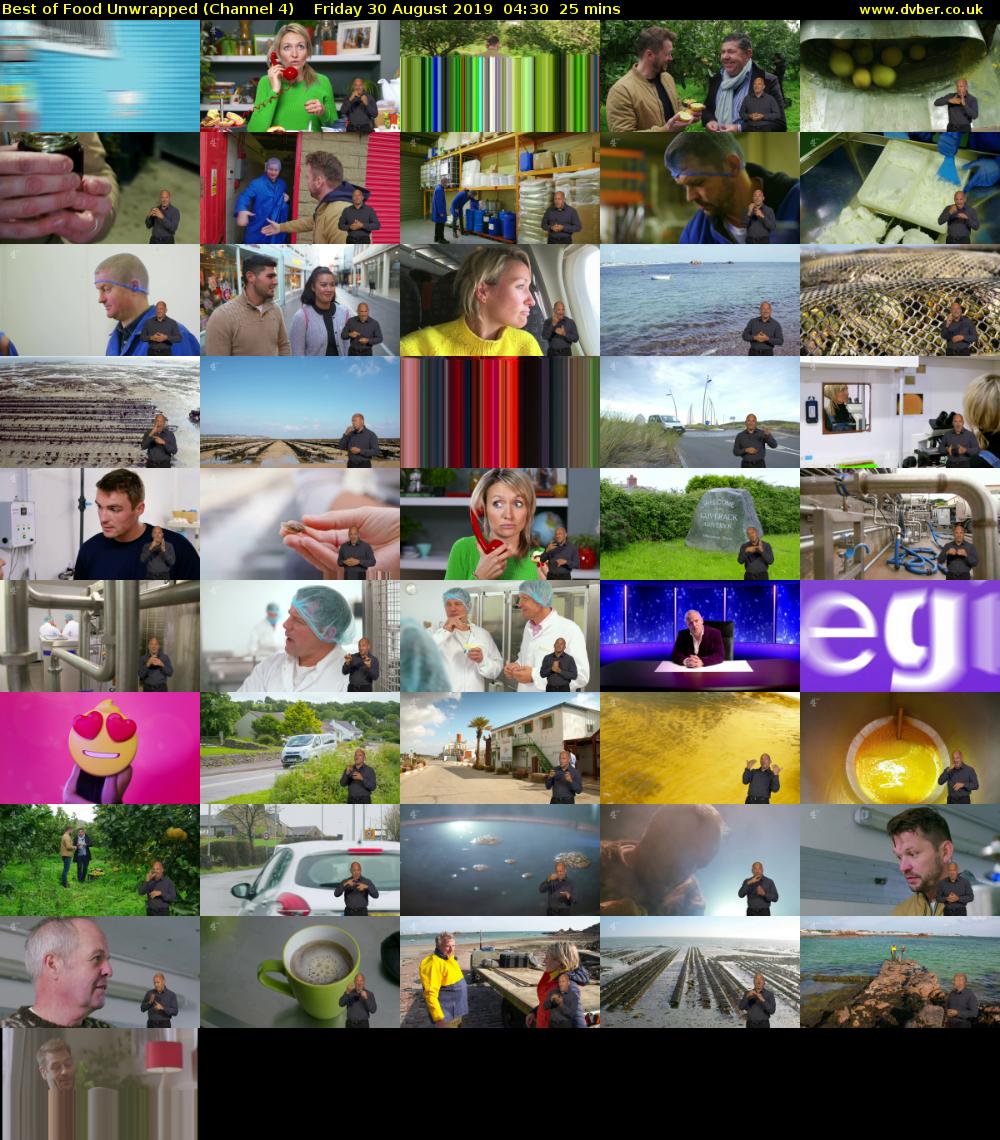Best of Food Unwrapped (Channel 4) Friday 30 August 2019 04:30 - 04:55