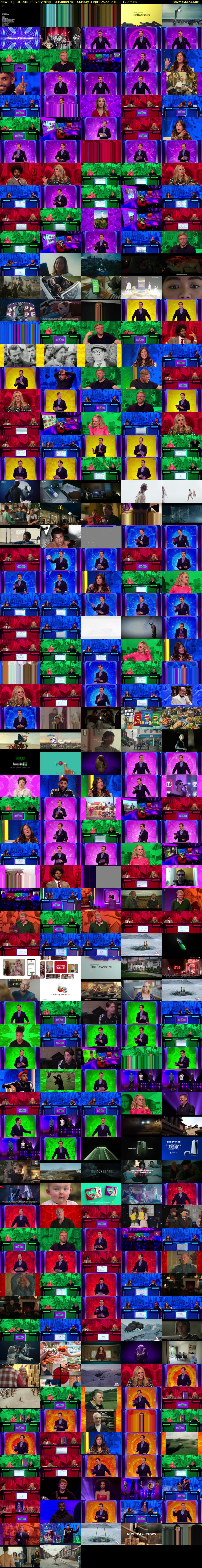 Big Fat Quiz of Everything... (Channel 4) Sunday 3 April 2022 21:00 - 23:00