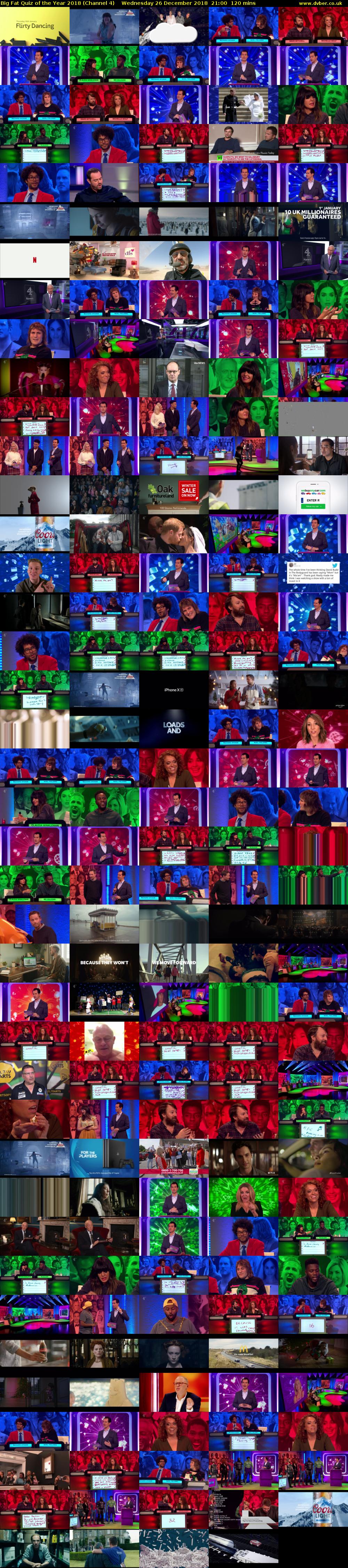 Big Fat Quiz of the Year 2018 (Channel 4) Wednesday 26 December 2018 21:00 - 23:00