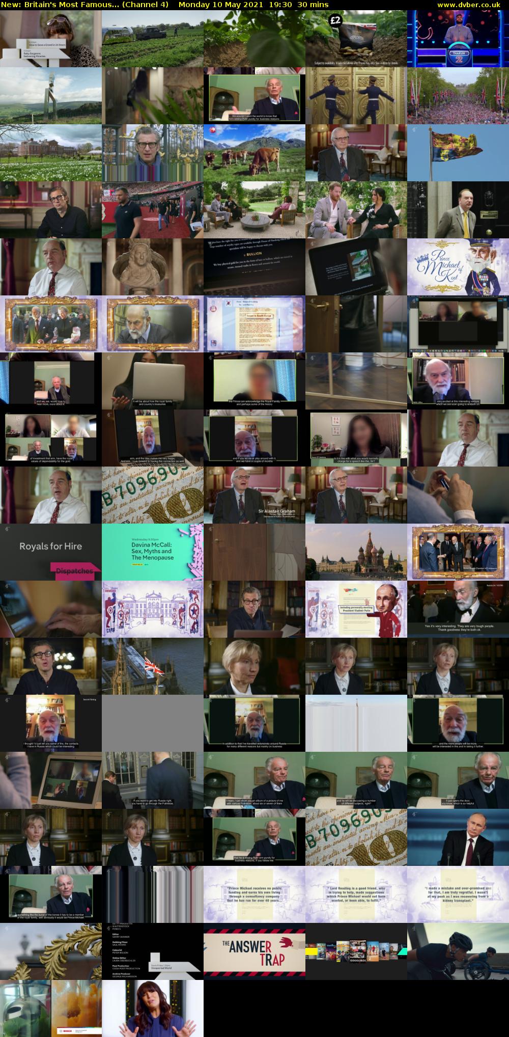 Britain's Most Famous... (Channel 4) Monday 10 May 2021 19:30 - 20:00