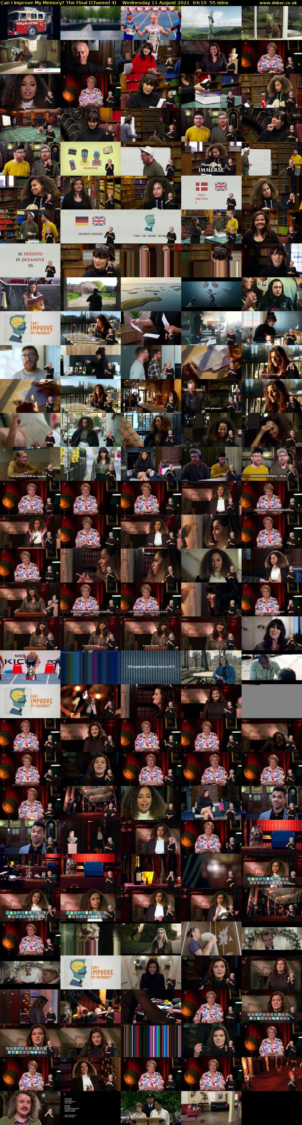 Can I Improve My Memory? The Final (Channel 4) Wednesday 11 August 2021 04:10 - 05:05