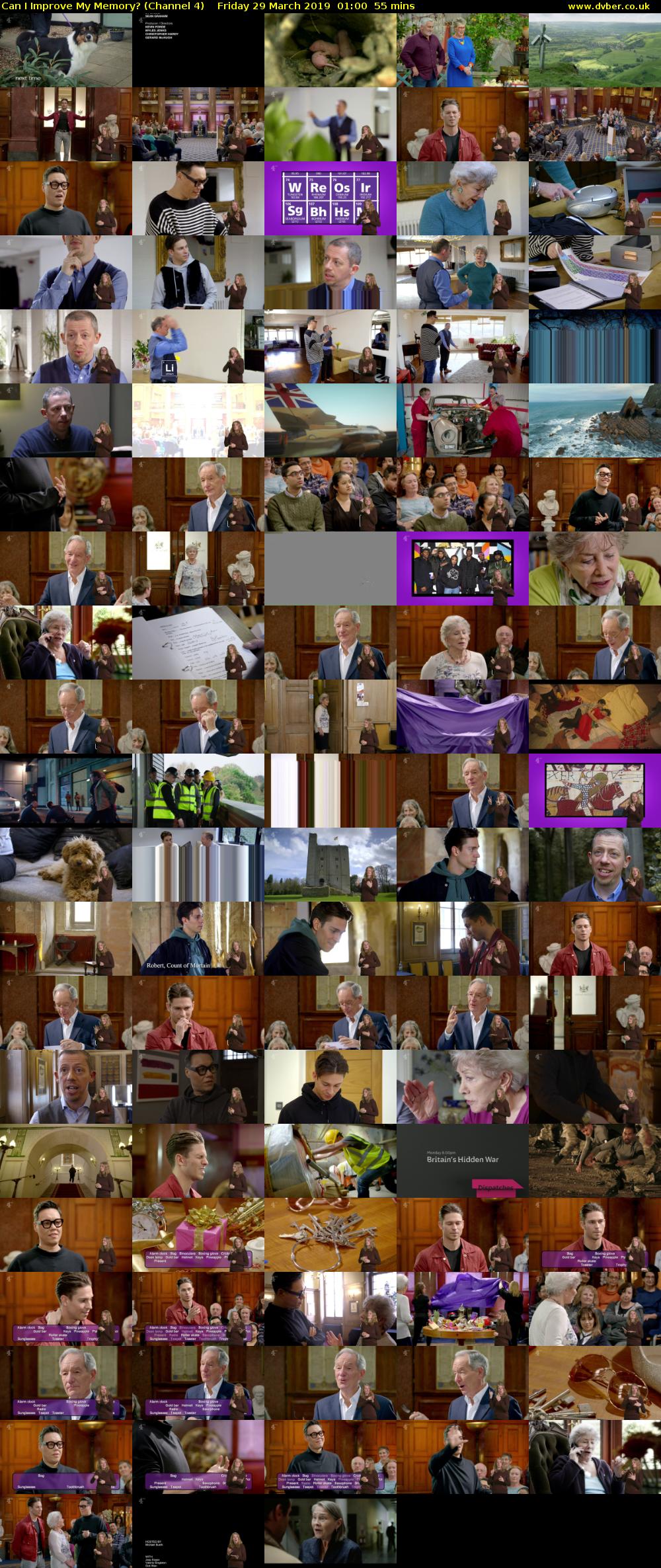 Can I Improve My Memory? (Channel 4) Friday 29 March 2019 01:00 - 01:55