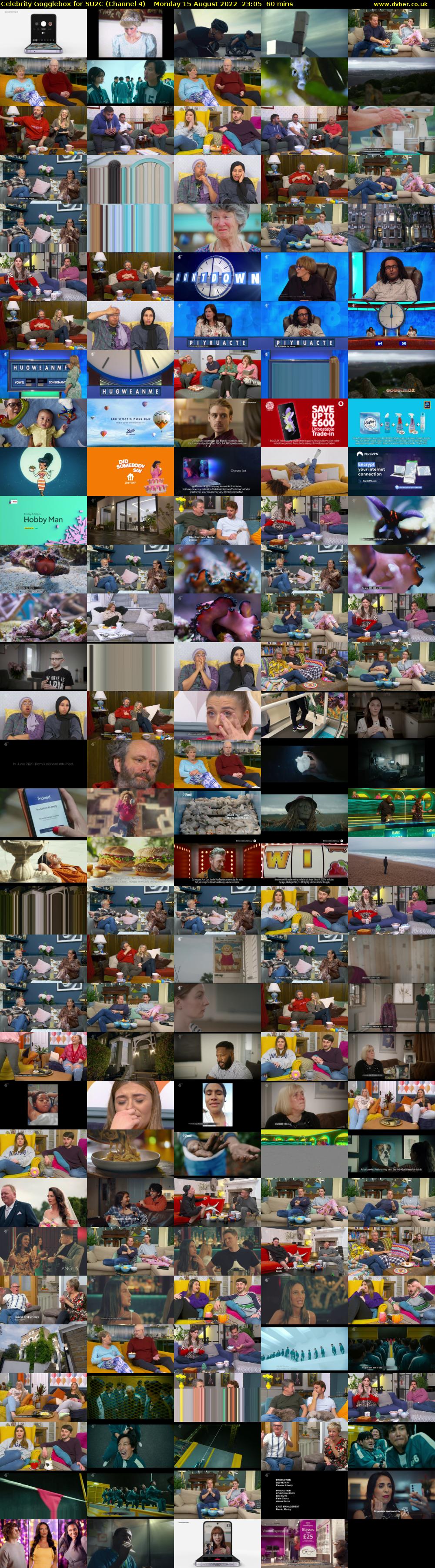 Celebrity Gogglebox for SU2C (Channel 4) Monday 15 August 2022 23:05 - 00:05