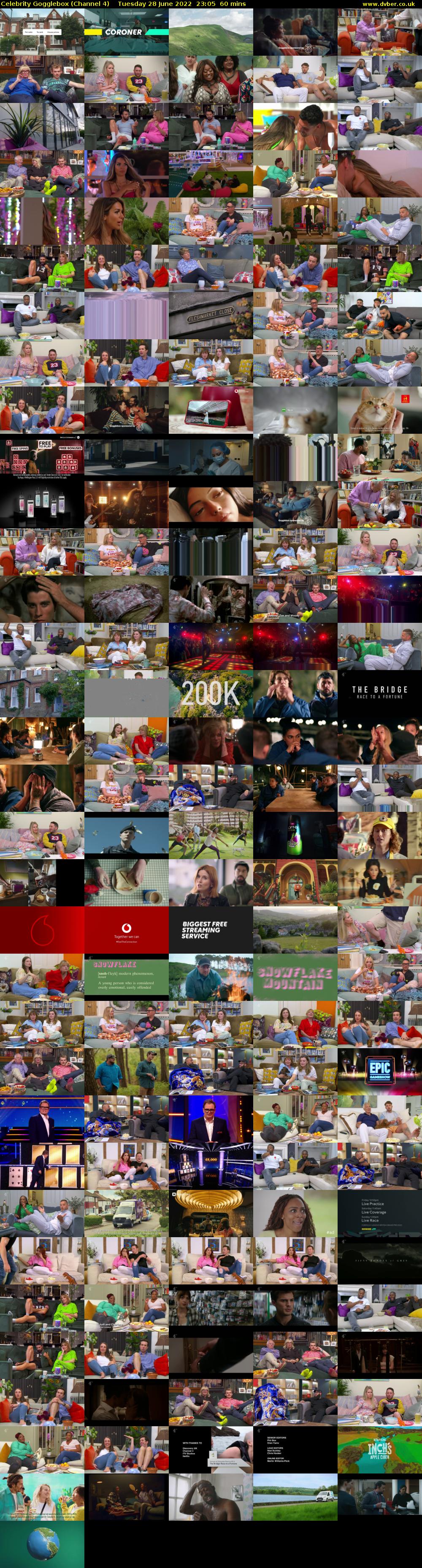 Celebrity Gogglebox (Channel 4) Tuesday 28 June 2022 23:05 - 00:05