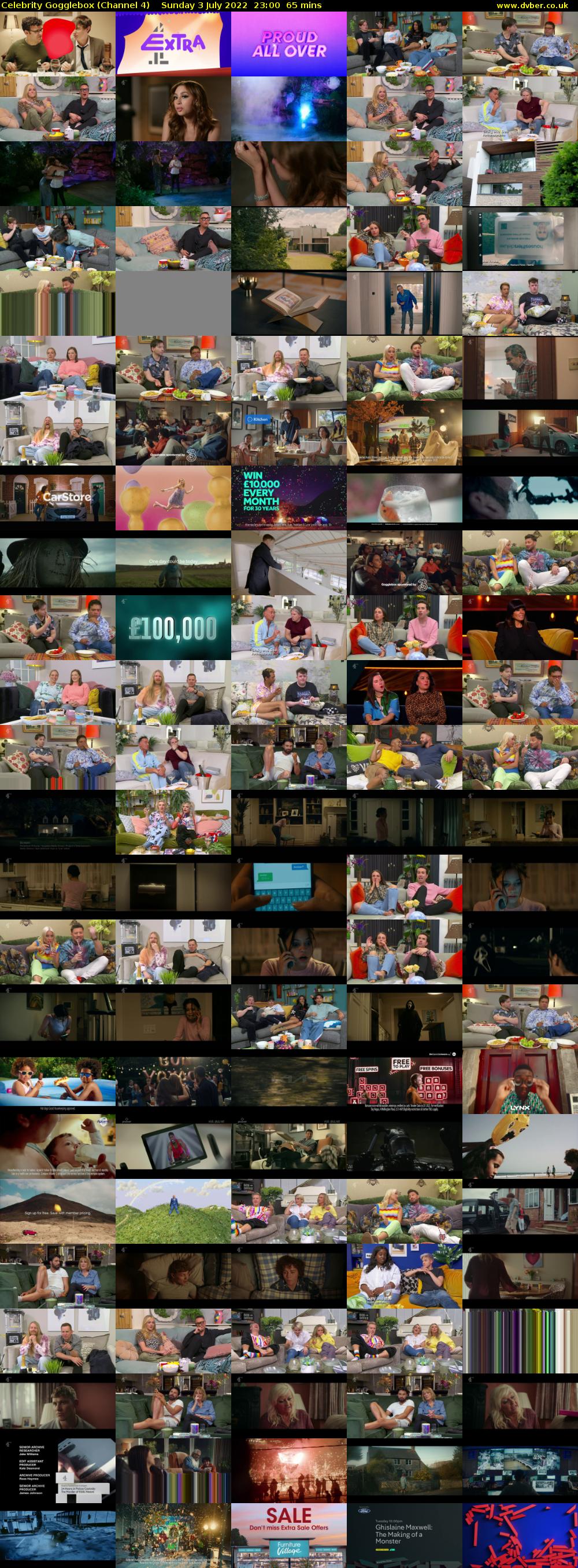 Celebrity Gogglebox (Channel 4) Sunday 3 July 2022 23:00 - 00:05