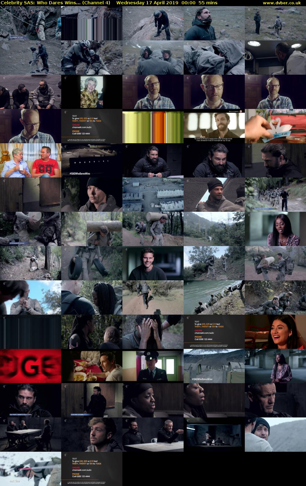Celebrity SAS: Who Dares Wins... (Channel 4) Wednesday 17 April 2019 00:00 - 00:55