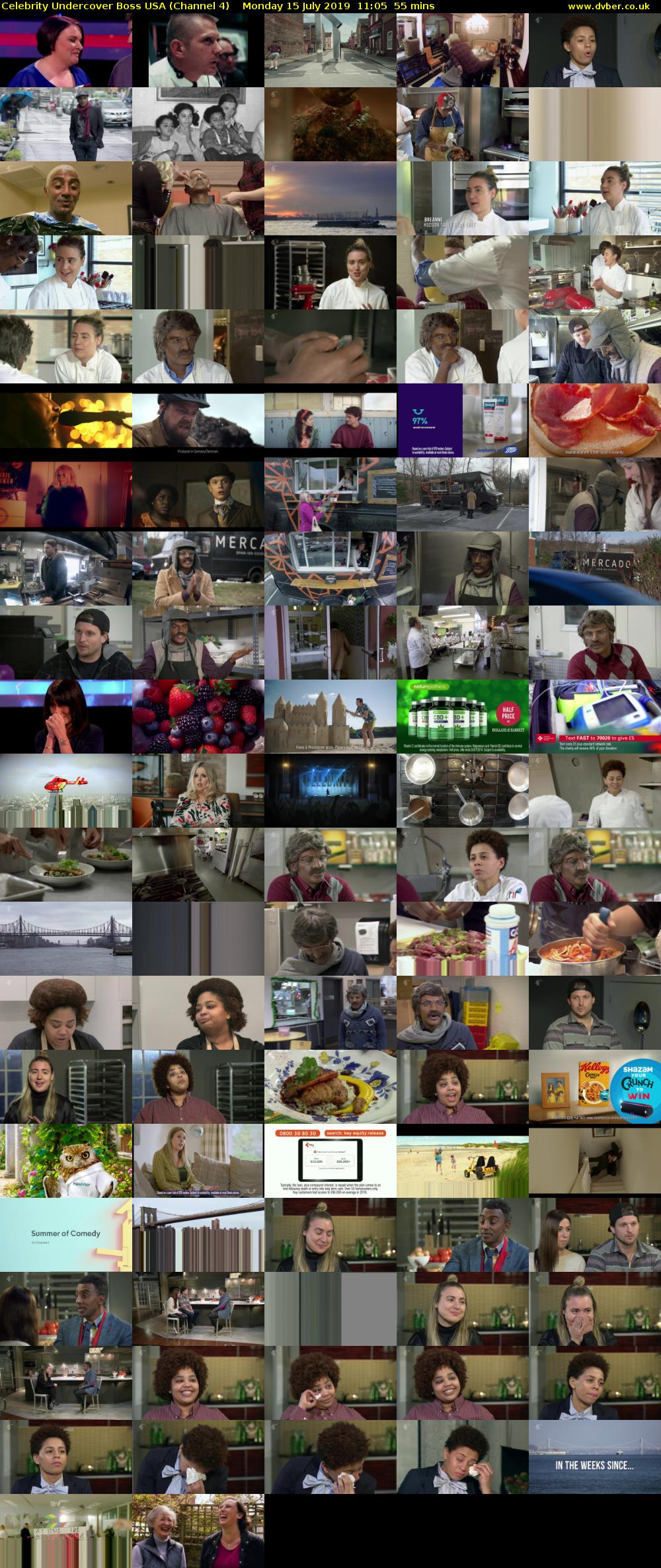 Celebrity Undercover Boss USA (Channel 4) Monday 15 July 2019 11:05 - 12:00