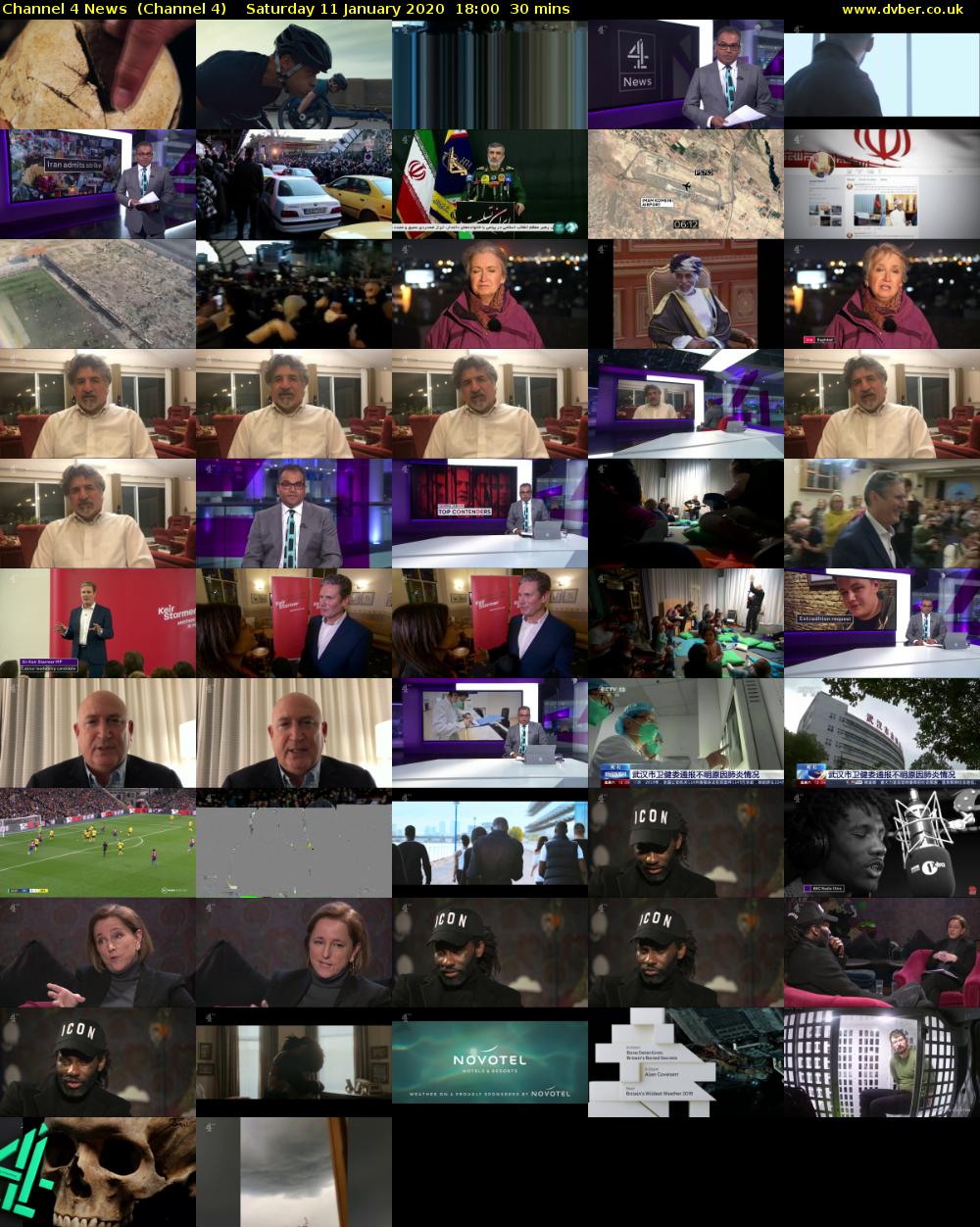 Channel 4 News  (Channel 4) Saturday 11 January 2020 18:00 - 18:30