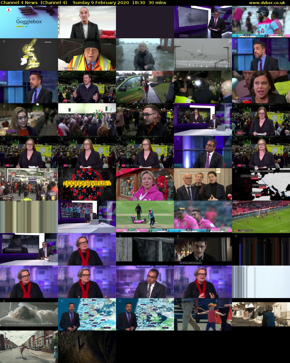 Channel 4 News  (Channel 4) Sunday 9 February 2020 18:30 - 19:00