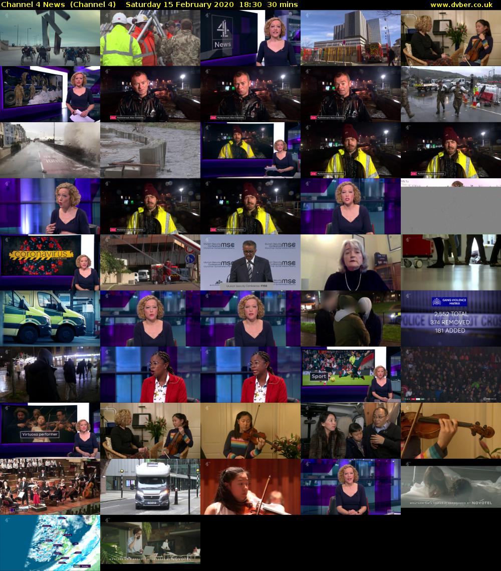 Channel 4 News  (Channel 4) Saturday 15 February 2020 18:30 - 19:00