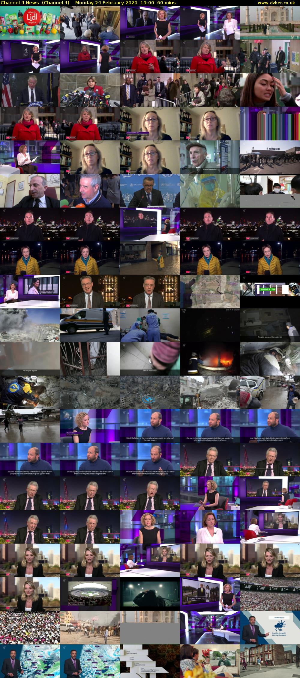 Channel 4 News  (Channel 4) Monday 24 February 2020 19:00 - 20:00