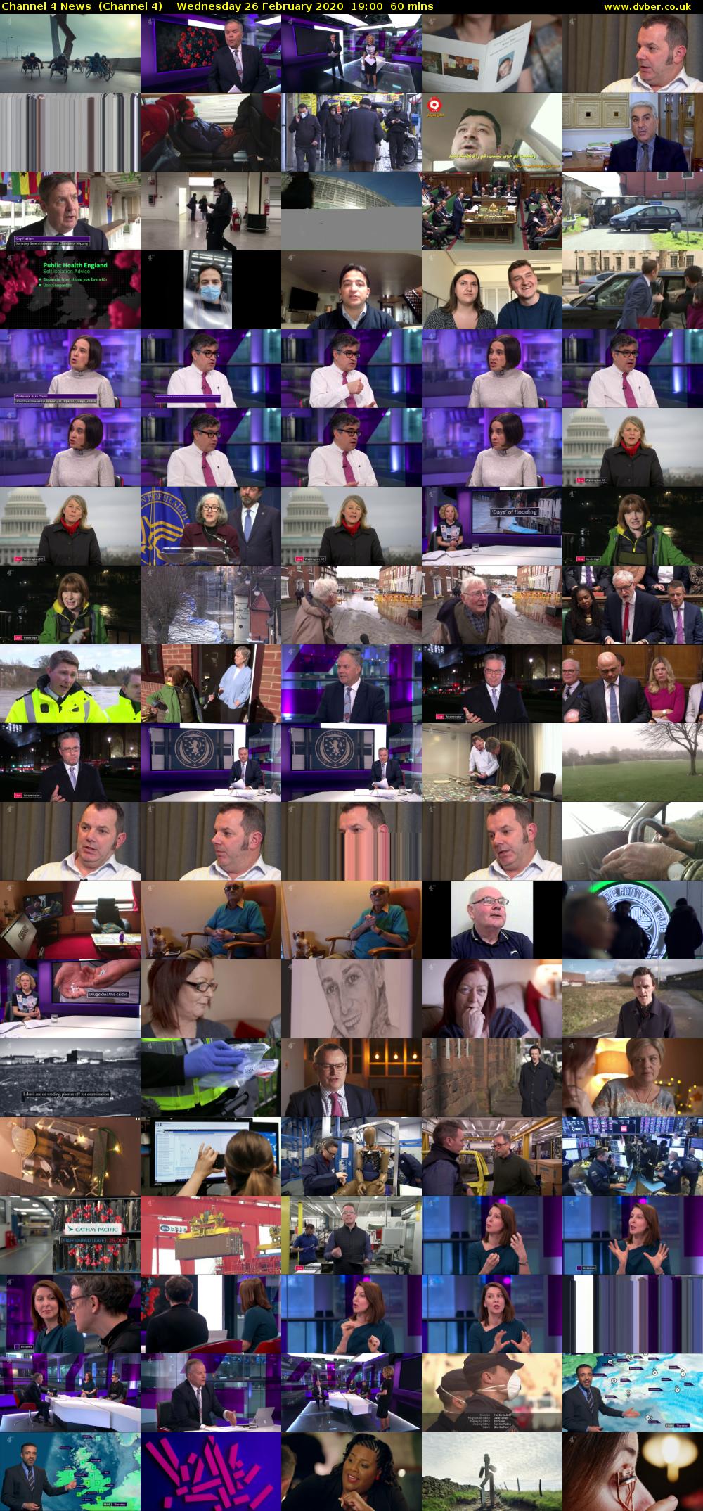Channel 4 News  (Channel 4) Wednesday 26 February 2020 19:00 - 20:00