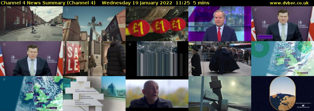 Channel 4 News Summary (Channel 4) Wednesday 19 January 2022 11:25 - 11:30