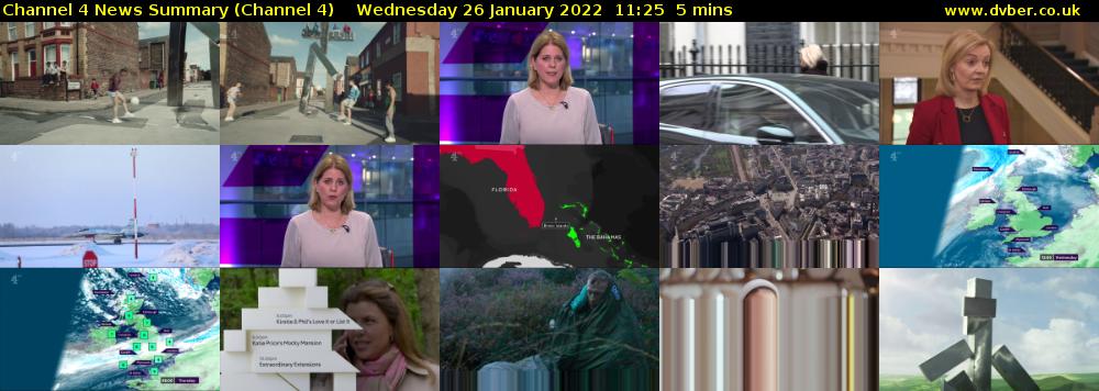 Channel 4 News Summary (Channel 4) Wednesday 26 January 2022 11:25 - 11:30