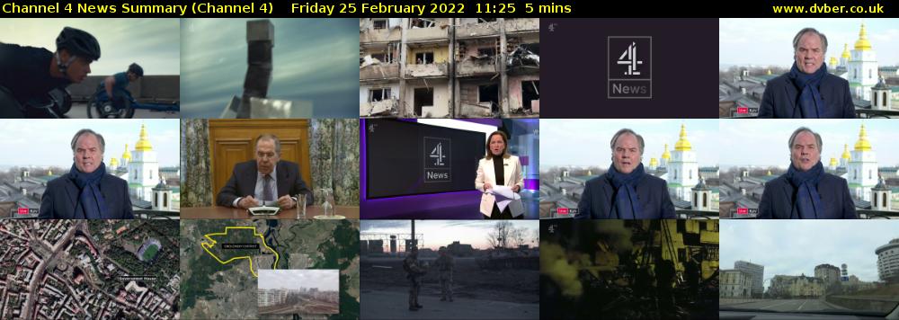 Channel 4 News Summary (Channel 4) Friday 25 February 2022 11:25 - 11:30