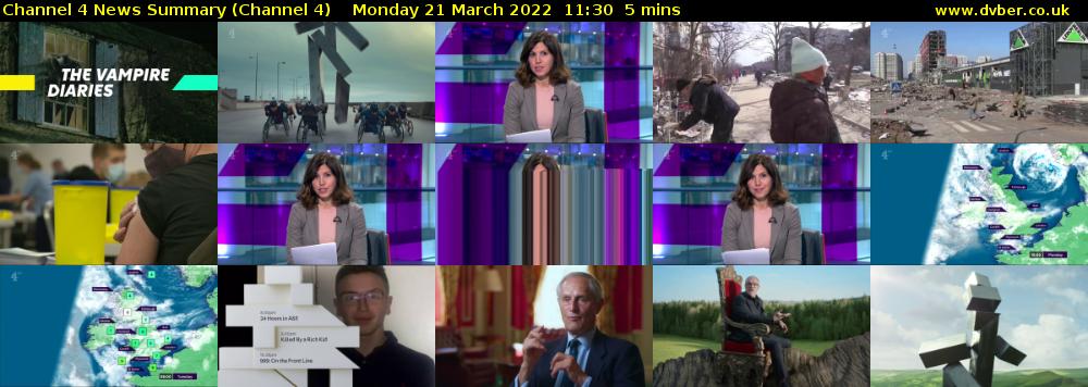 Channel 4 News Summary (Channel 4) Monday 21 March 2022 11:30 - 11:35