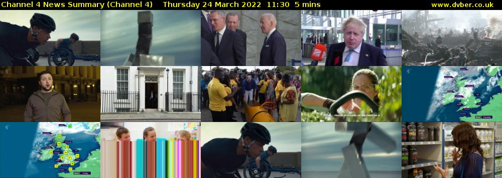 Channel 4 News Summary (Channel 4) Thursday 24 March 2022 11:30 - 11:35