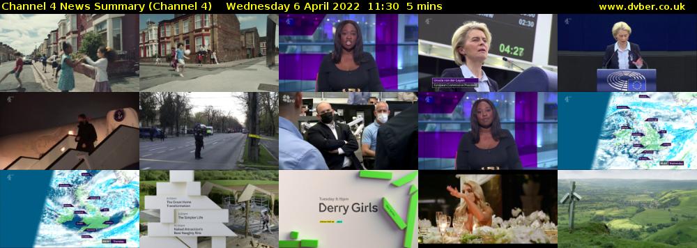 Channel 4 News Summary (Channel 4) Wednesday 6 April 2022 11:30 - 11:35
