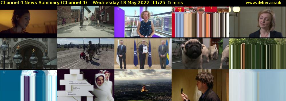 Channel 4 News Summary (Channel 4) Wednesday 18 May 2022 11:25 - 11:30