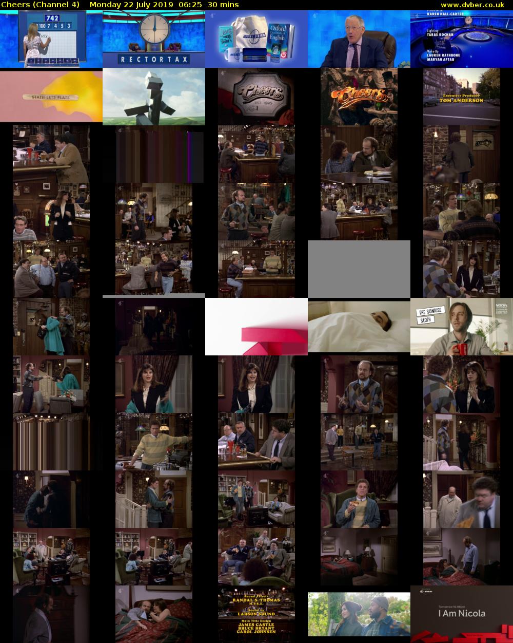 Cheers (Channel 4) Monday 22 July 2019 06:25 - 06:55