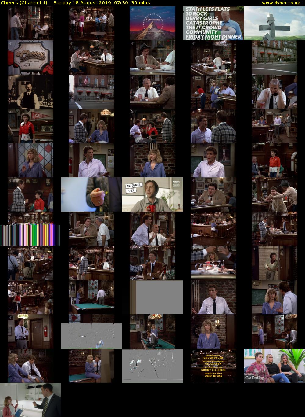 Cheers (Channel 4) Sunday 18 August 2019 07:30 - 08:00