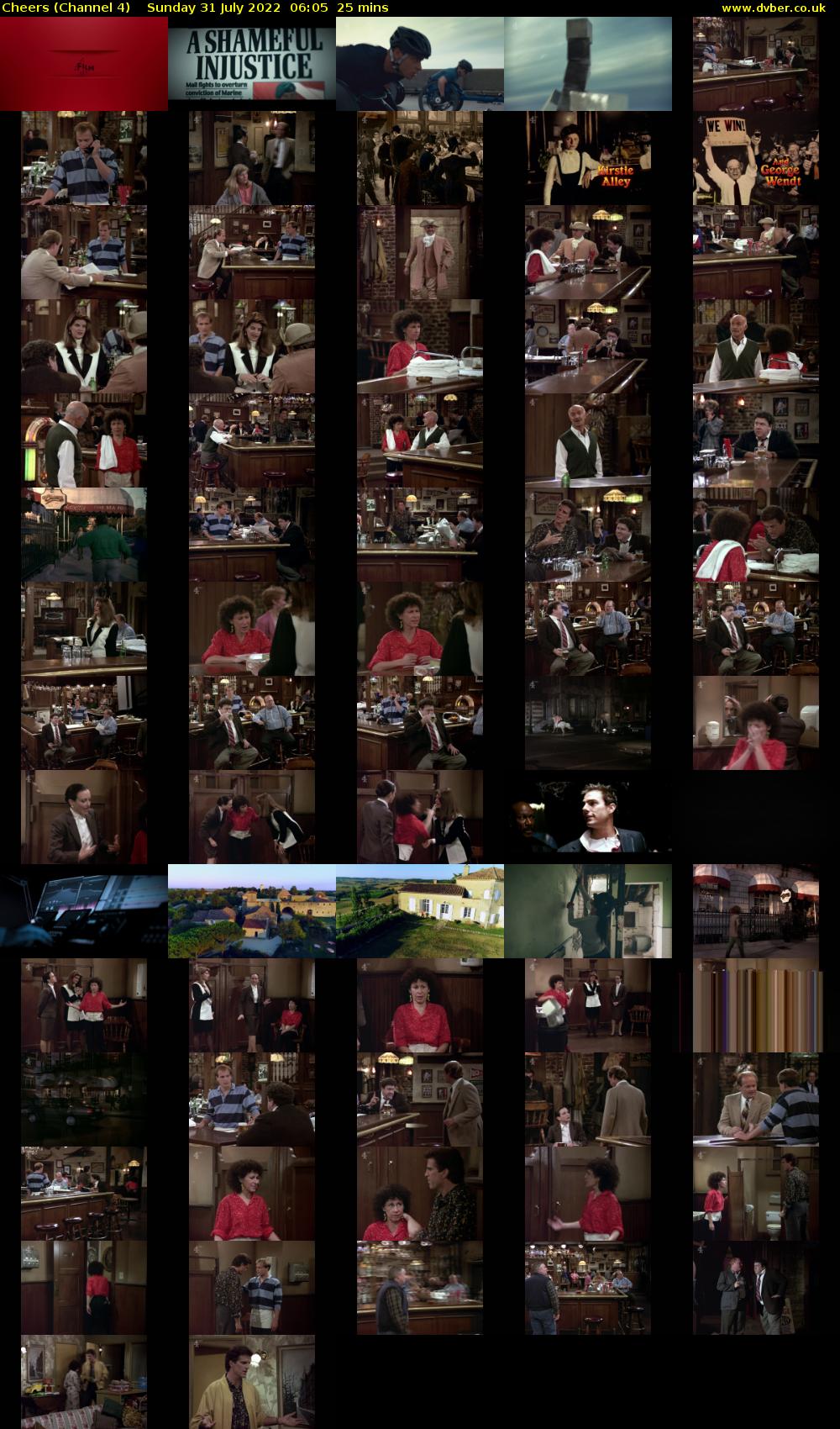 Cheers (Channel 4) Sunday 31 July 2022 06:05 - 06:30