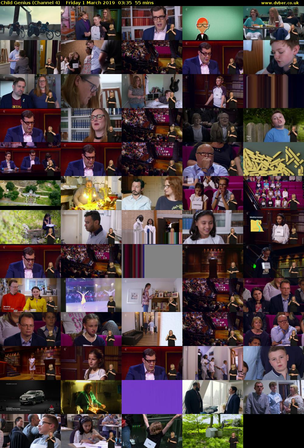 Child Genius (Channel 4) Friday 1 March 2019 03:35 - 04:30