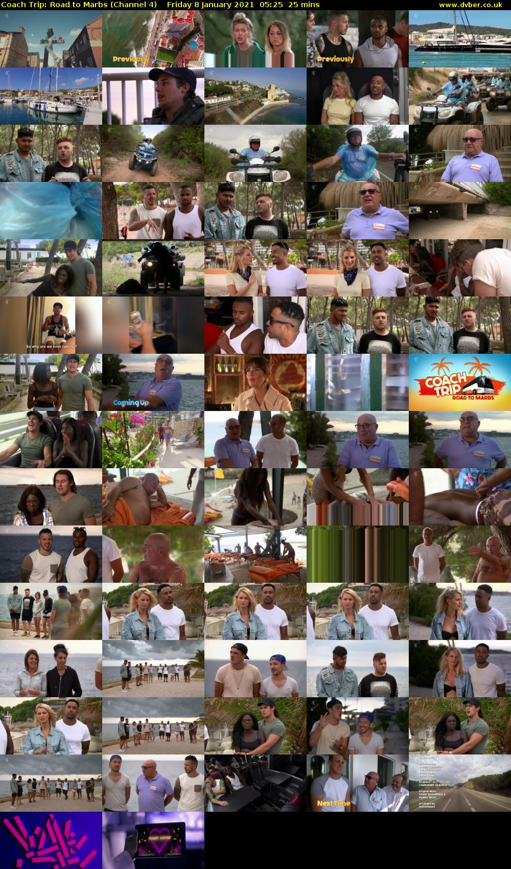 Coach Trip: Road to Marbs (Channel 4) Friday 8 January 2021 05:25 - 05:50