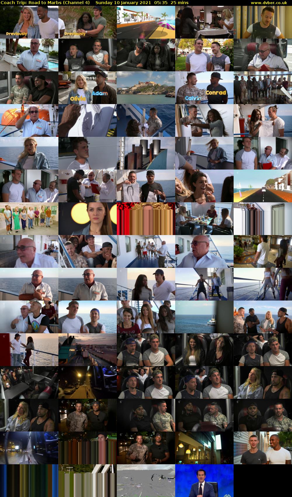 Coach Trip: Road to Marbs (Channel 4) Sunday 10 January 2021 05:35 - 06:00