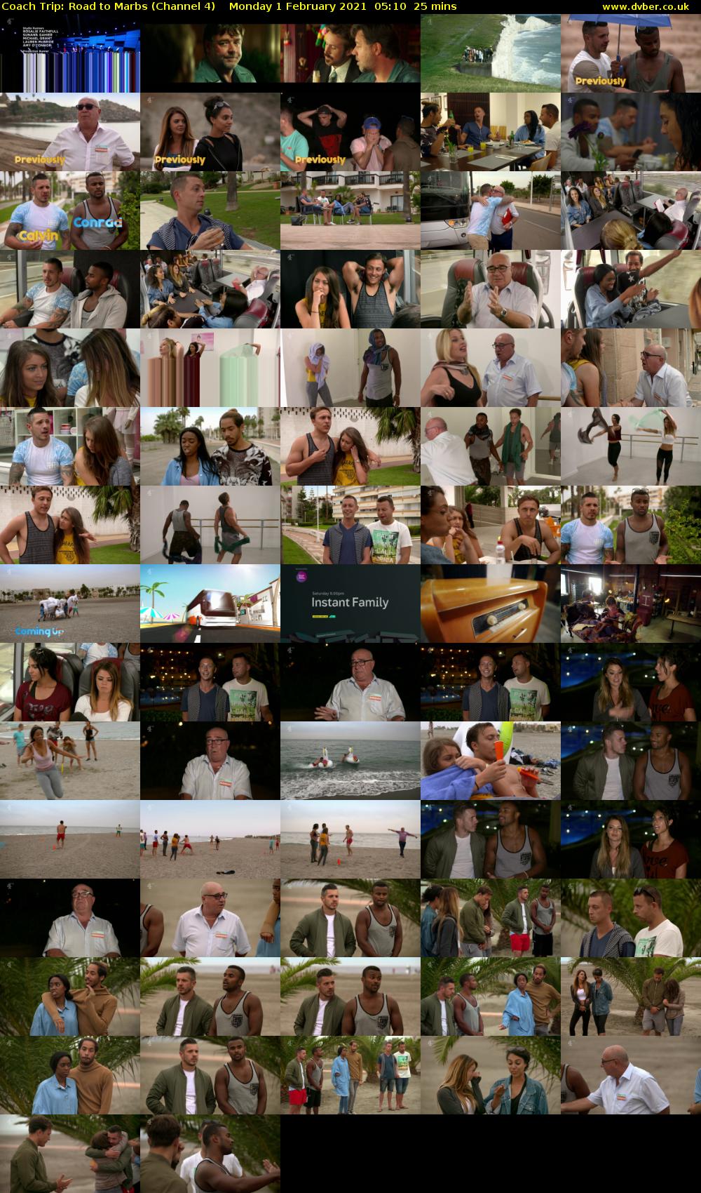 Coach Trip: Road to Marbs (Channel 4) Monday 1 February 2021 05:10 - 05:35