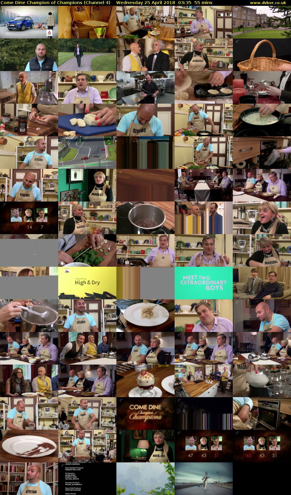 Come Dine Champion of Champions (Channel 4) Wednesday 25 April 2018 03:35 - 04:30