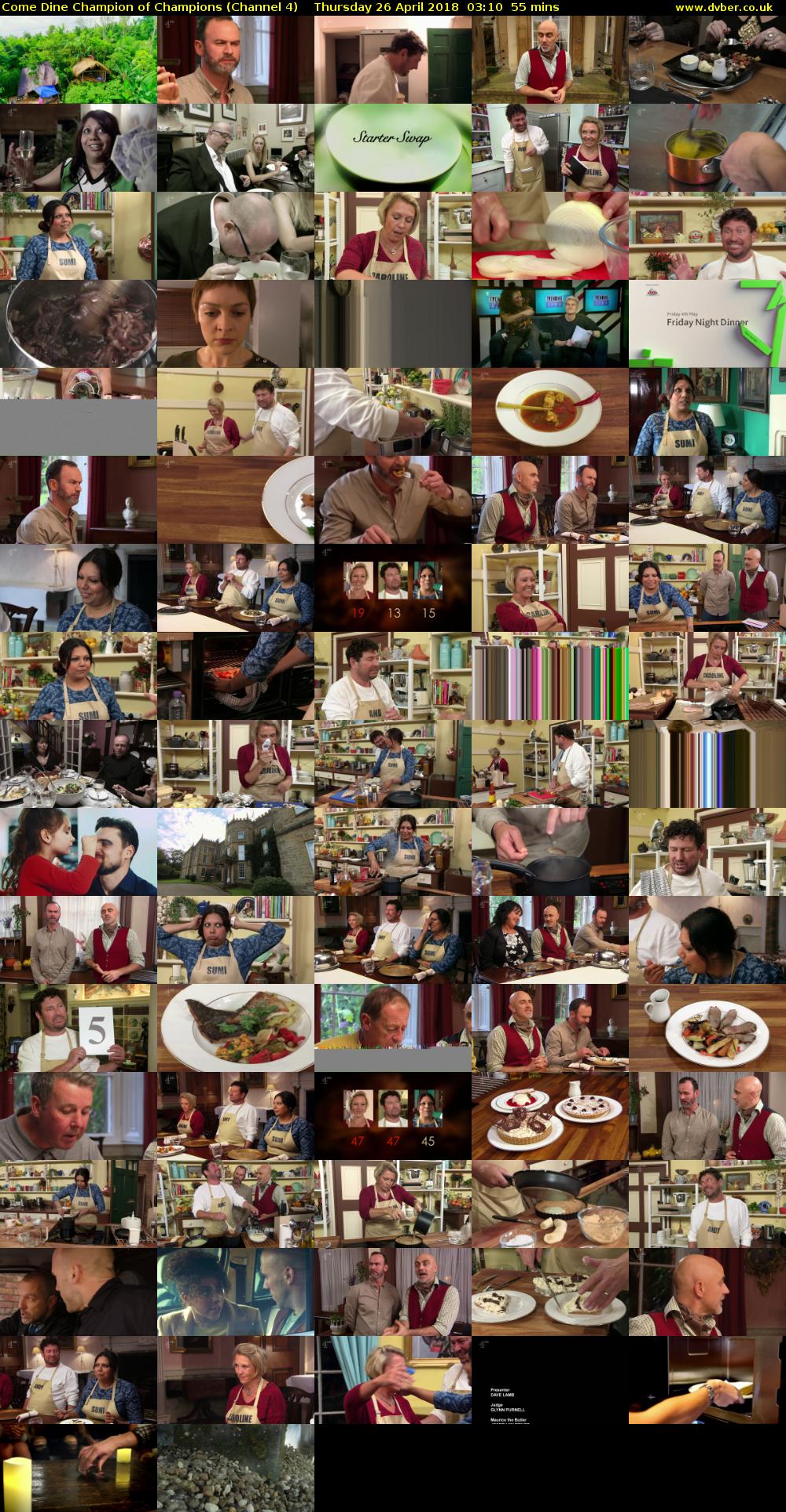 Come Dine Champion of Champions (Channel 4) Thursday 26 April 2018 03:10 - 04:05