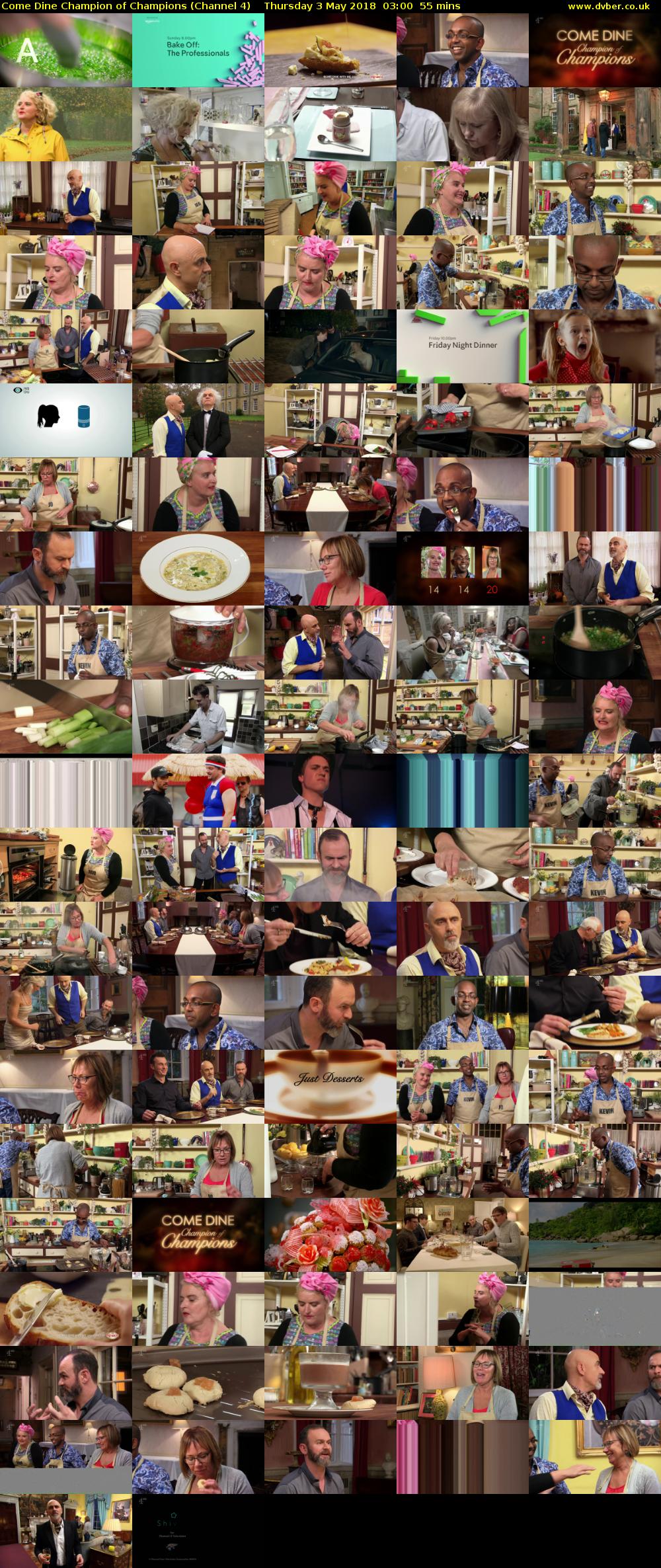 Come Dine Champion of Champions (Channel 4) Thursday 3 May 2018 03:00 - 03:55
