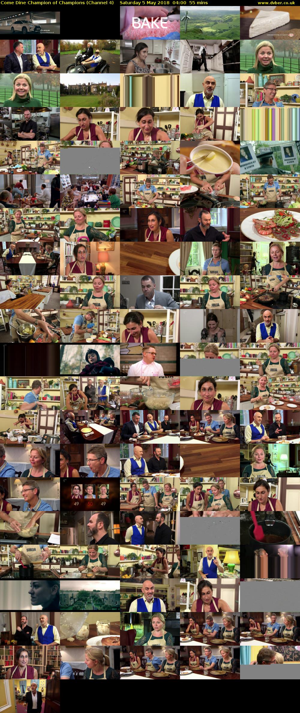 Come Dine Champion of Champions (Channel 4) Saturday 5 May 2018 04:00 - 04:55