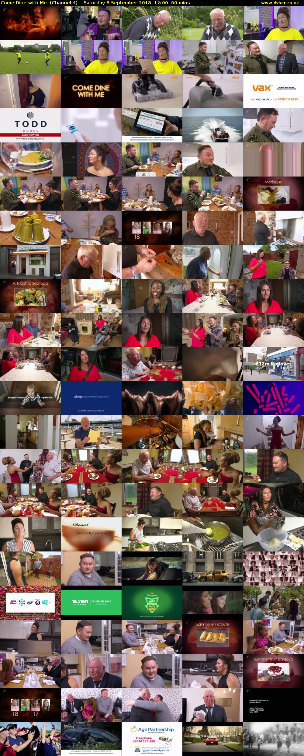 Come Dine with Me  (Channel 4) Saturday 8 September 2018 12:00 - 13:00