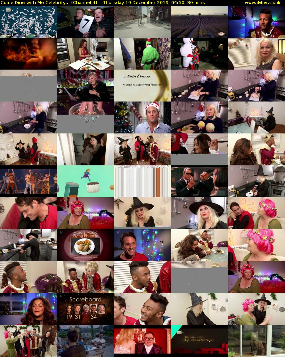 Come Dine with Me Celebrity... (Channel 4) Thursday 19 December 2019 04:50 - 05:20