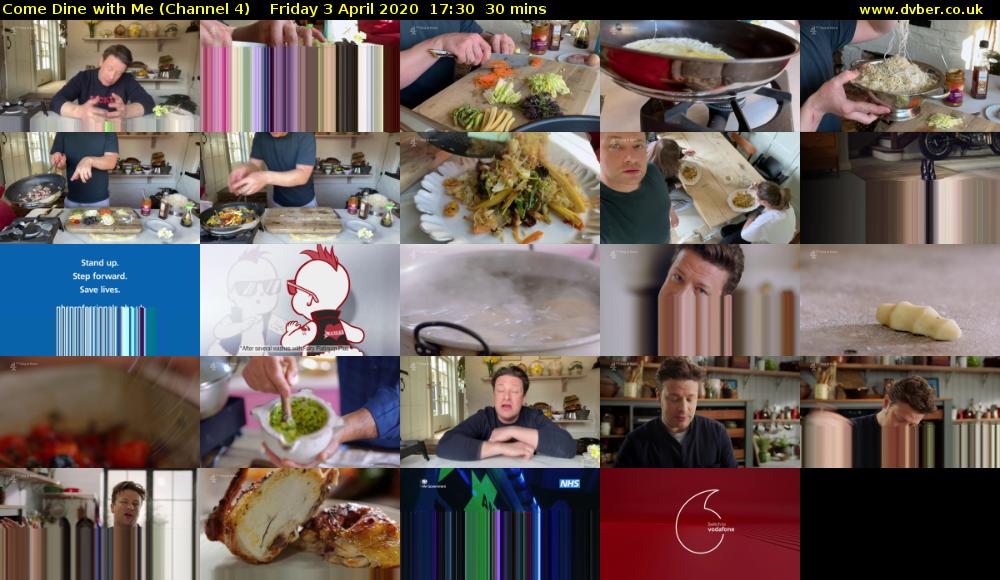 Come Dine with Me (Channel 4) Friday 3 April 2020 17:30 - 18:00