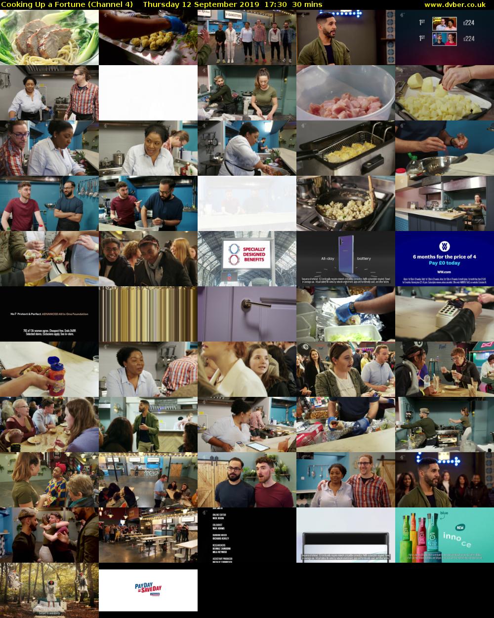Cooking Up a Fortune (Channel 4) Thursday 12 September 2019 17:30 - 18:00
