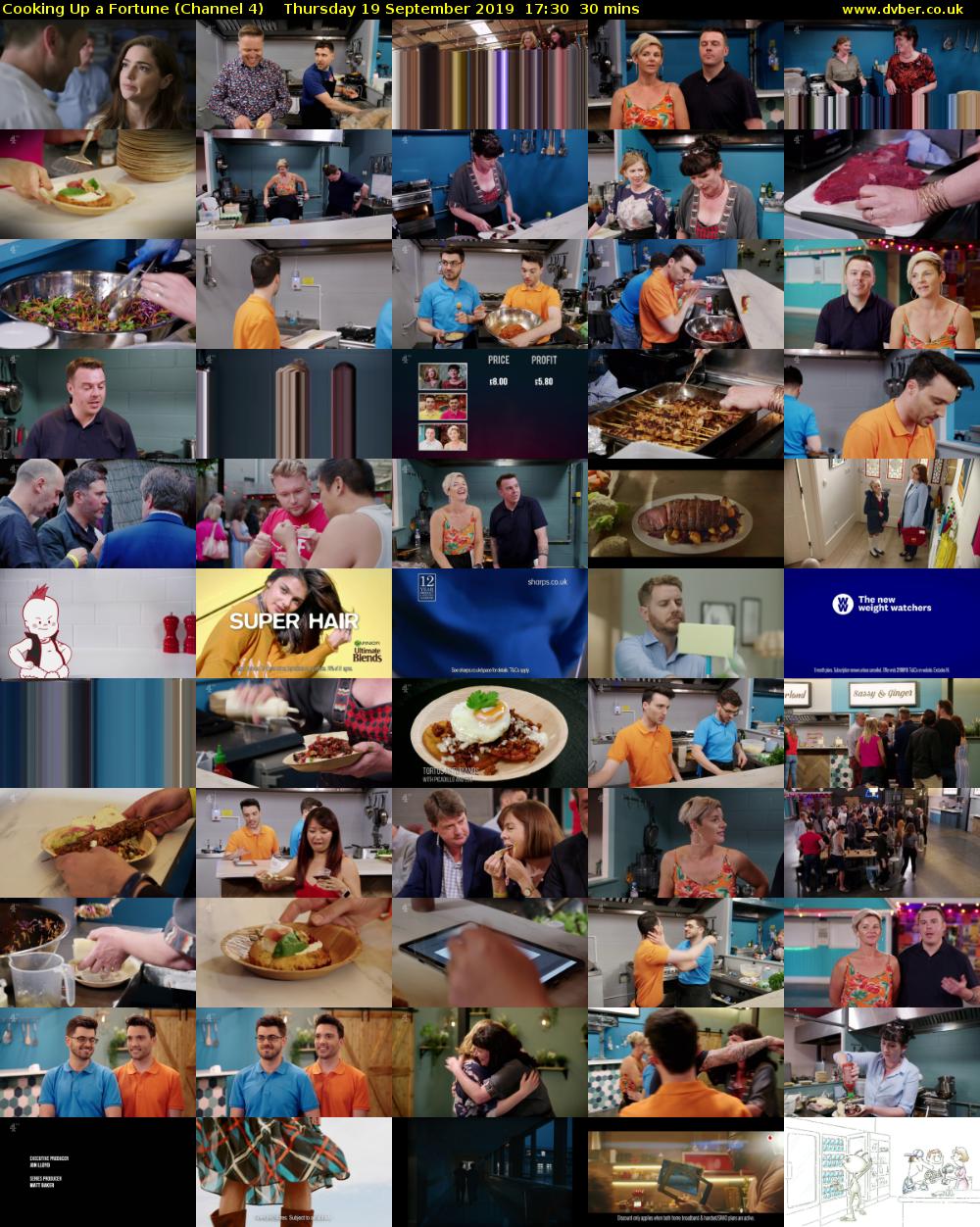 Cooking Up a Fortune (Channel 4) Thursday 19 September 2019 17:30 - 18:00