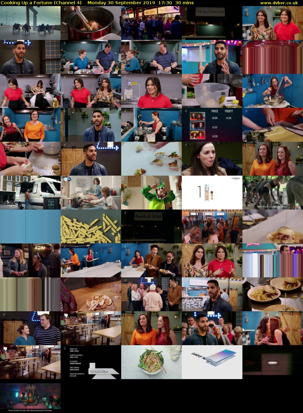 Cooking Up a Fortune (Channel 4) Monday 30 September 2019 17:30 - 18:00