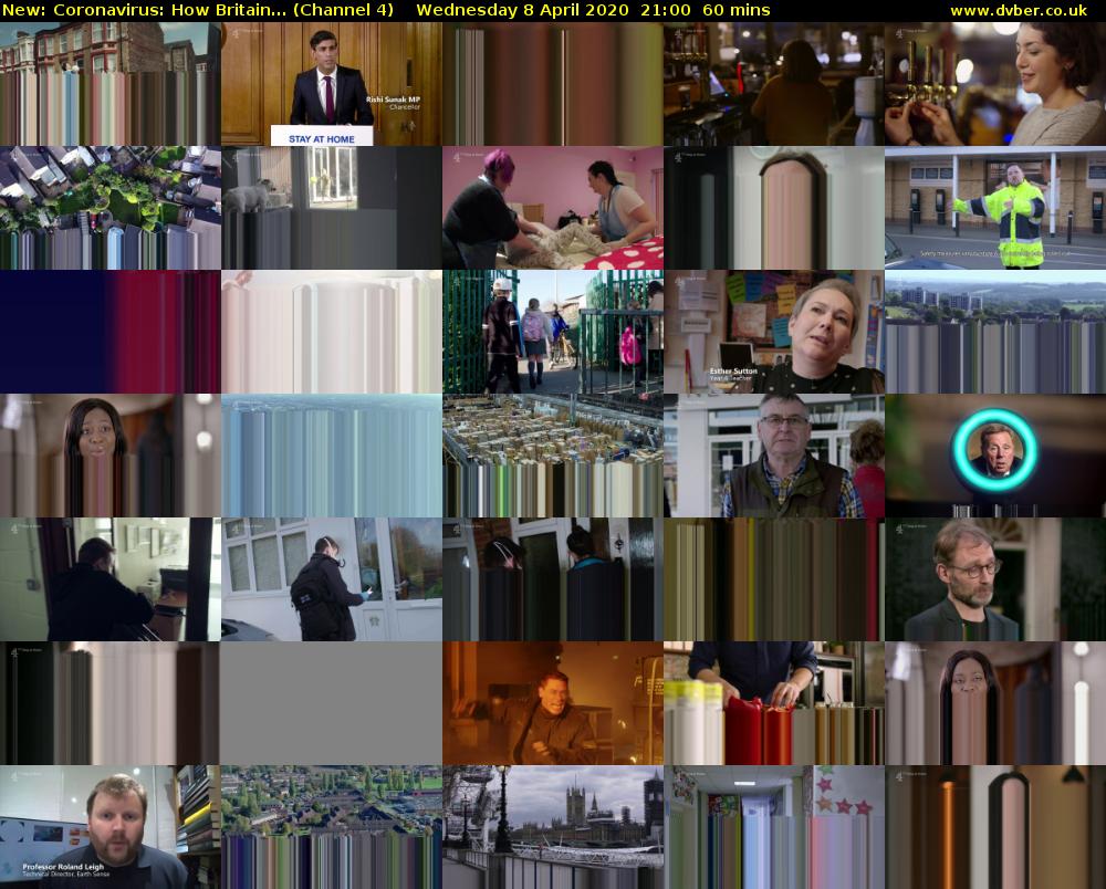 Coronavirus: How Britain... (Channel 4) Wednesday 8 April 2020 21:00 - 22:00