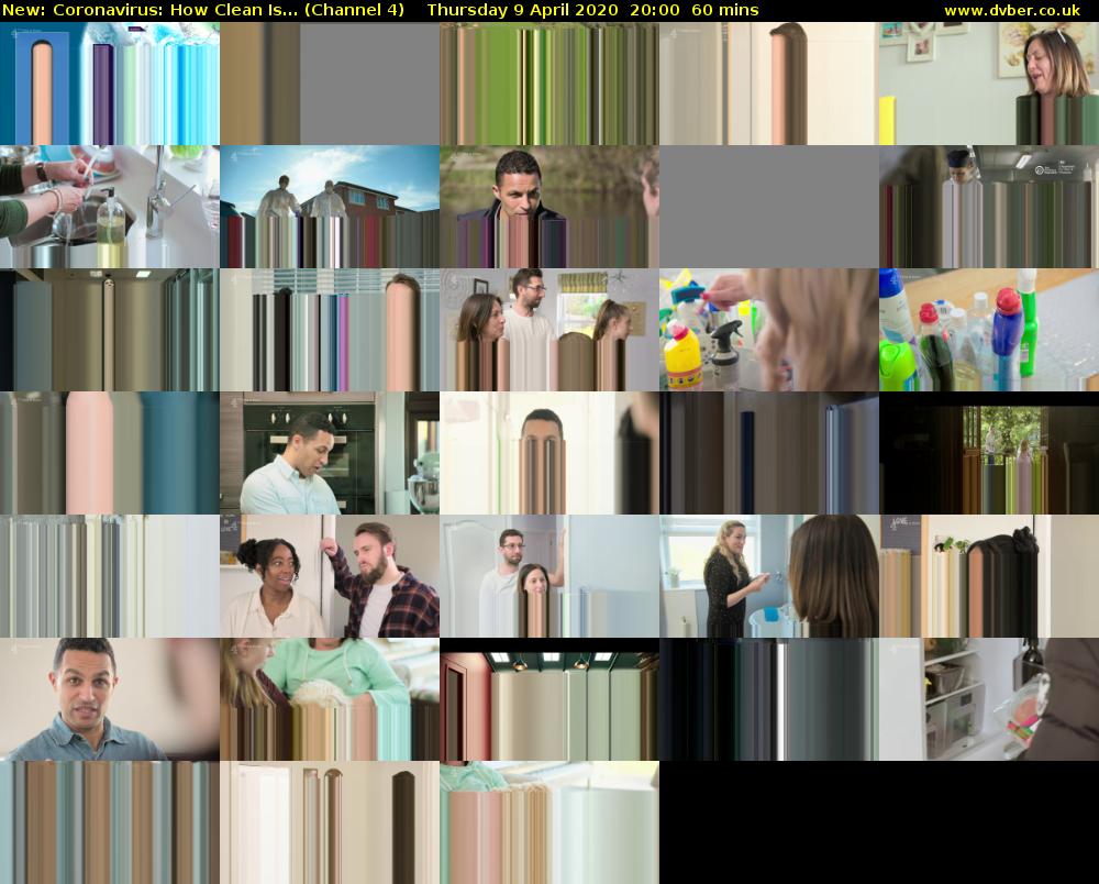 Coronavirus: How Clean Is... (Channel 4) Thursday 9 April 2020 20:00 - 21:00