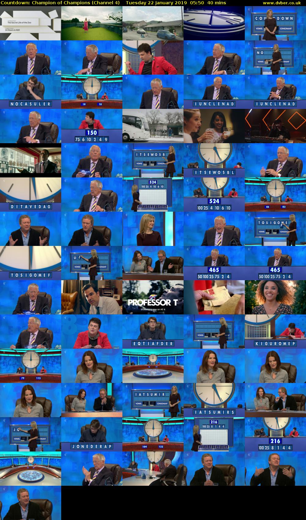 Countdown: Champion of Champions (Channel 4) Tuesday 22 January 2019 05:50 - 06:30