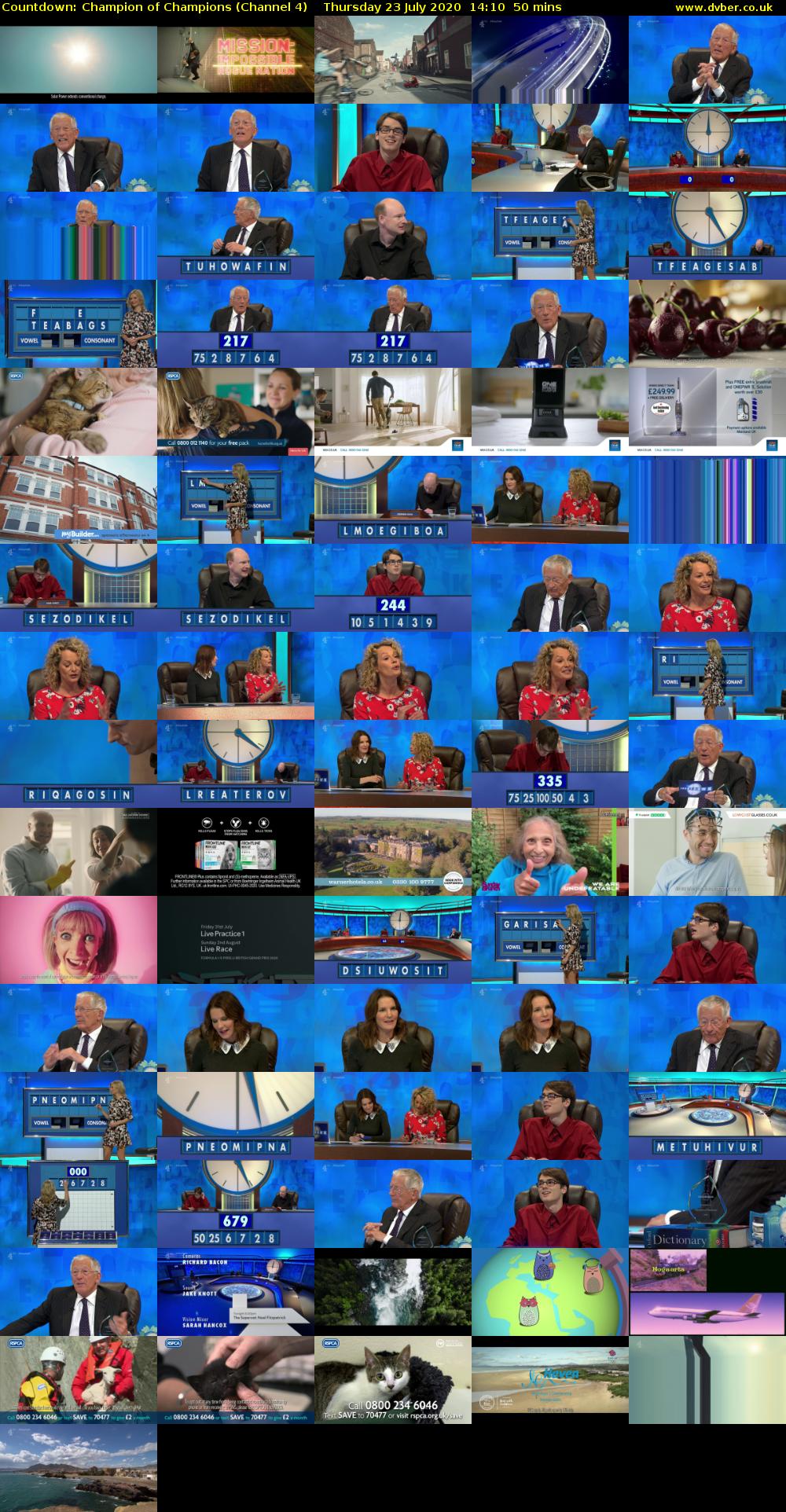 Countdown: Champion of Champions (Channel 4) Thursday 23 July 2020 14:10 - 15:00