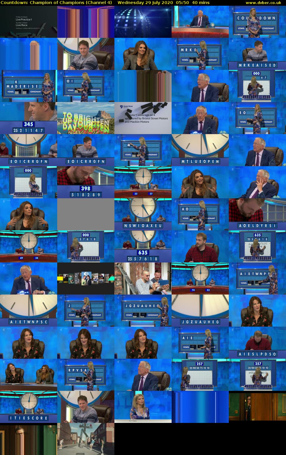 Countdown: Champion of Champions (Channel 4) Wednesday 29 July 2020 05:50 - 06:30