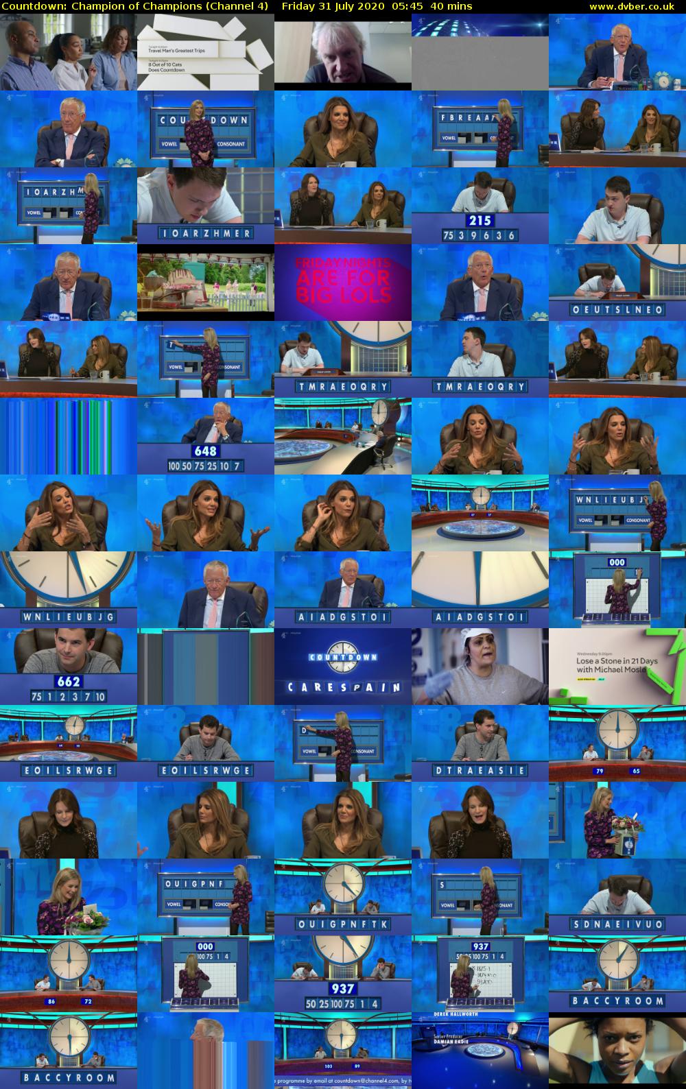 Countdown: Champion of Champions (Channel 4) Friday 31 July 2020 05:45 - 06:25