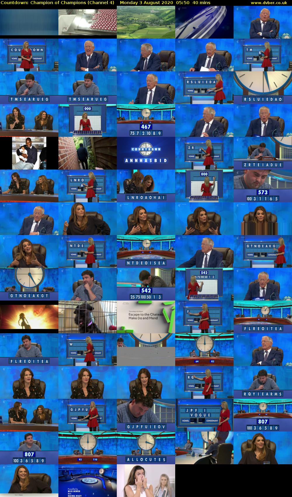 Countdown: Champion of Champions (Channel 4) Monday 3 August 2020 05:50 - 06:30