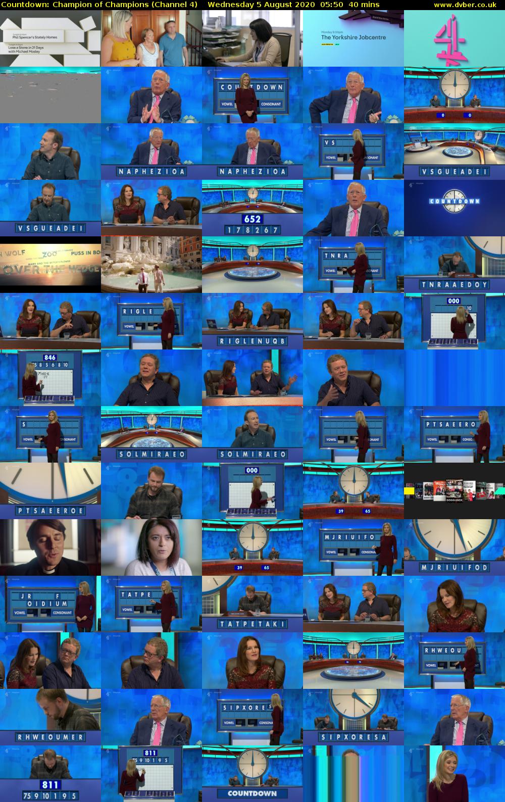 Countdown: Champion of Champions (Channel 4) Wednesday 5 August 2020 05:50 - 06:30