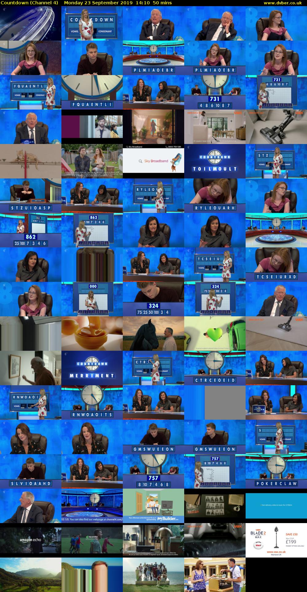 Countdown (Channel 4) Monday 23 September 2019 14:10 - 15:00