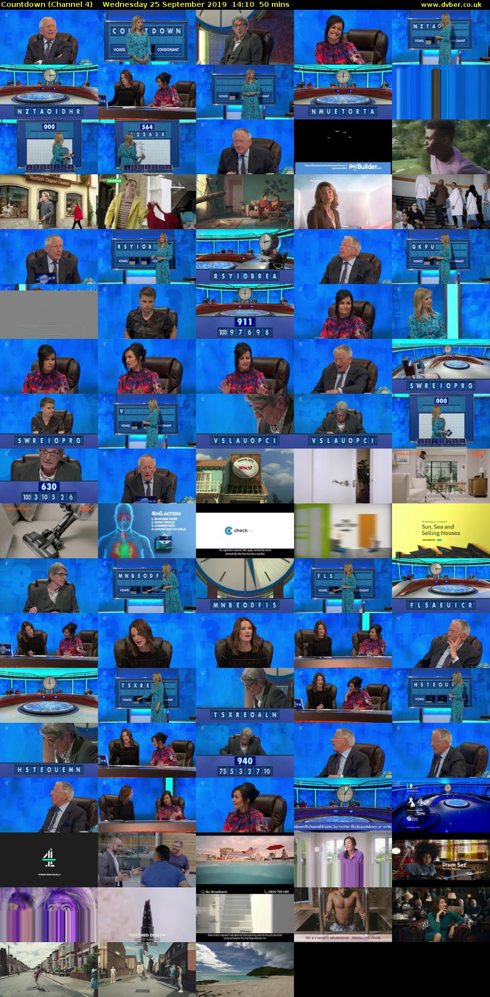 Countdown (Channel 4) Wednesday 25 September 2019 14:10 - 15:00